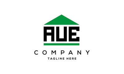 AUE three letters house for real estate logo design