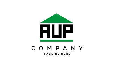 AUP three letters house for real estate logo design
