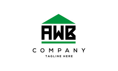 AWB three letters house for real estate logo design