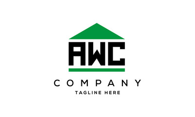 Fototapeta premium AWC three letters house for real estate logo design