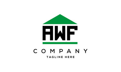 AWF three letters house for real estate logo design
