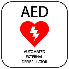 AED,automated external defibrillator flat vector icon