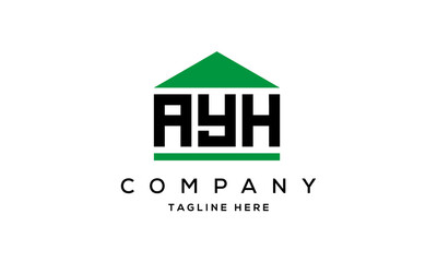 AYH three letters house for real estate logo design