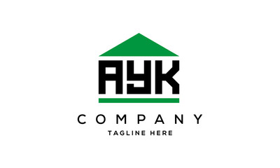 Fototapeta premium AYK three letters house for real estate logo design