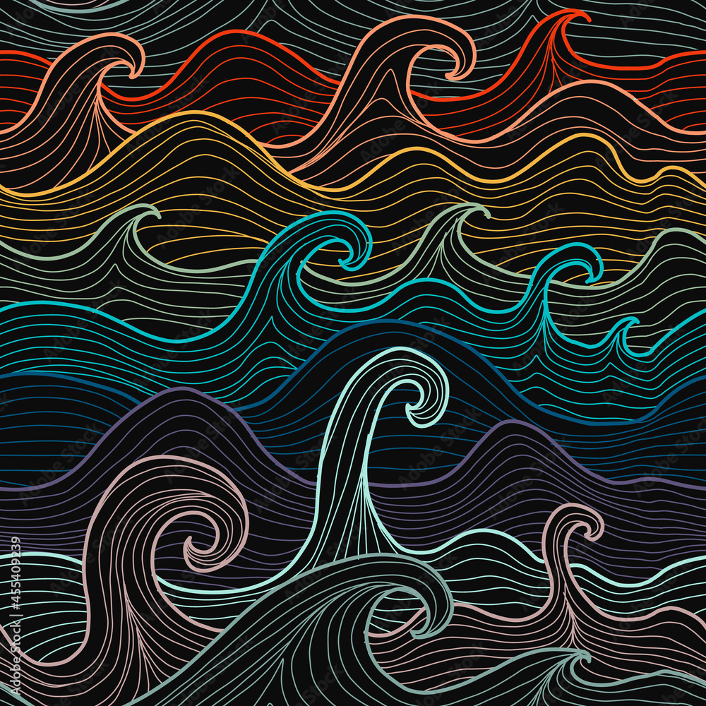 Aufkleber abstract sea background. seamless pattern for your design