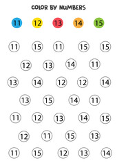 Color numbers according the example. Math game for children.