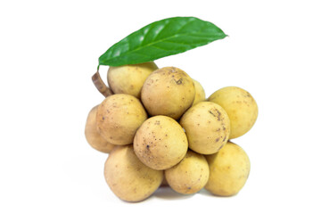 Longkong fruits isolated on white background.