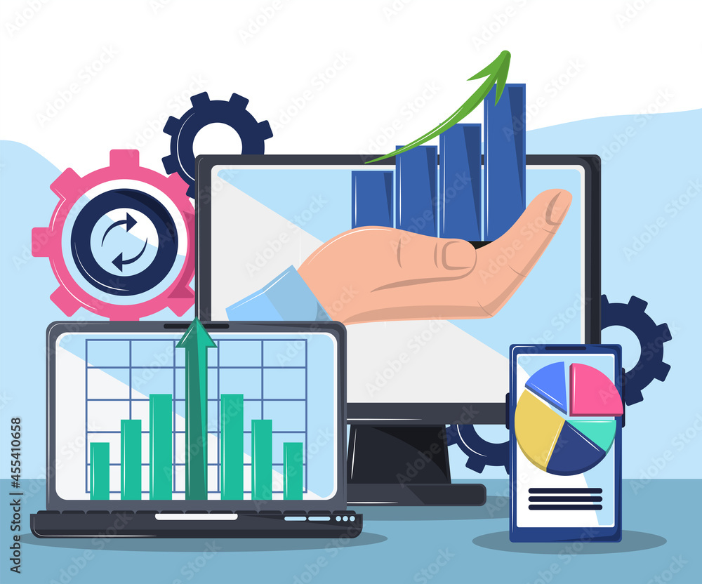 Wall mural analytics statistics diagram