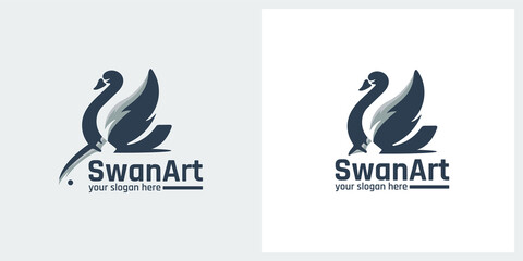 swan art logo design inspiration