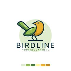 Naklejka premium color bird line , logo design inspiration