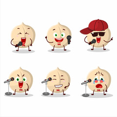 A Cute Cartoon design concept of macadamia singing a famous song