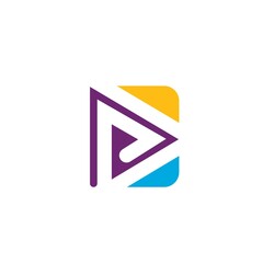 DP letter or play button icon vector illustration concept  design