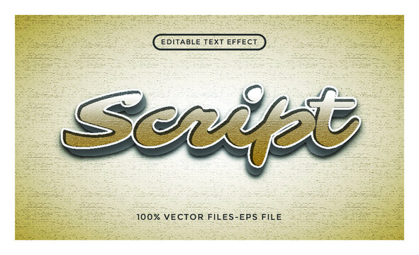sript - illustrator editable text effect Premium Vector - Powered by Adobe