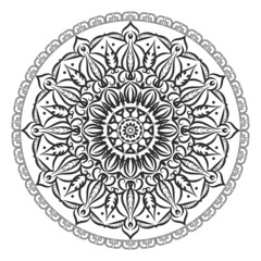 Circular pattern in the form of mandala with flower for henna mandala tattoo decoration
