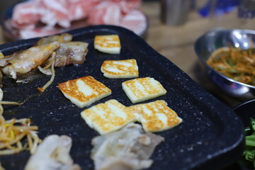 yummy Korean grilled BBQ pork belly 