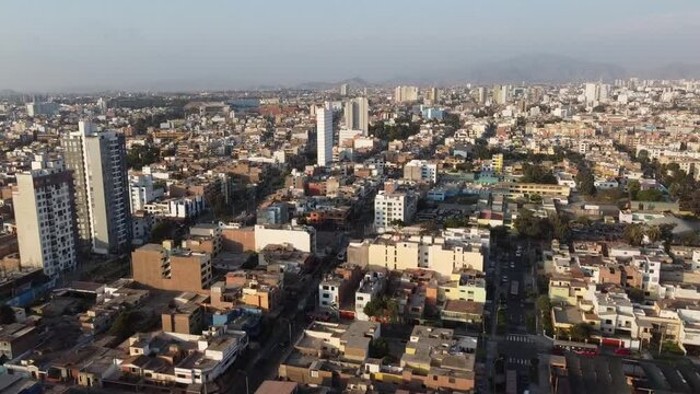 Aerial view of San Miguel district, in Lima