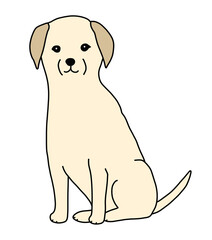 おすわりをするイエローのラブラドールレトリーバーのイラスト