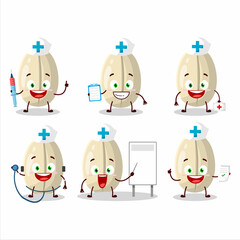 Doctor profession emoticon with peanut Seed cartoon character