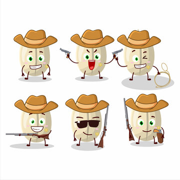 Cool cowboy peanut Seed cartoon character with a cute hat