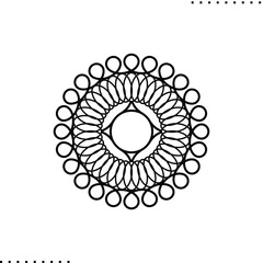Guilloche vector icon or small illustration in outlines