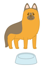 ご飯がなくてガッカリするジャーマンシェパード