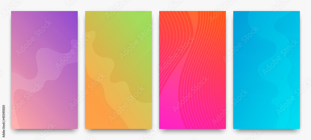 Poster modern colorful gradient background with lines
