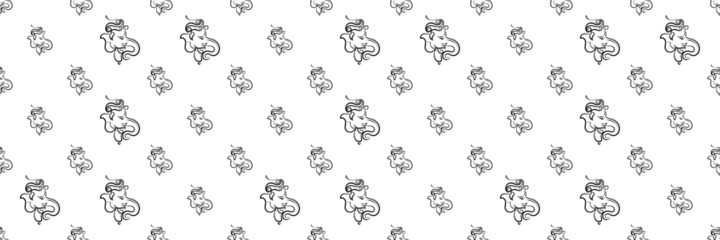 Ganesha The Lord Of Wisdom Seamless Pattern M_2109002
