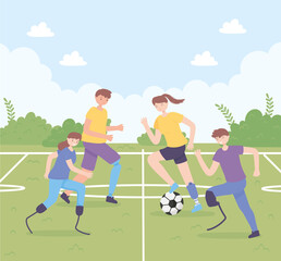 disabled people playing soccer