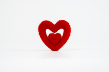 red heart  on white background.