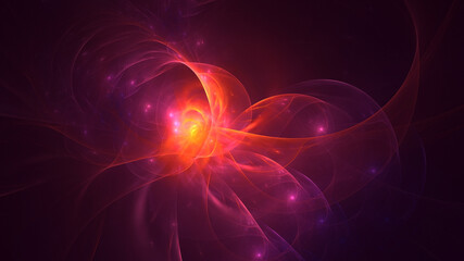 3D rendering abstract colorful fractal light background
