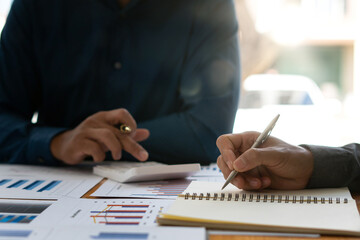 Business Consulting meeting working and brainstorming new business project finance investment concept.