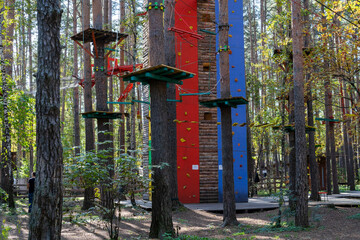 Children's a rope camp in the forest