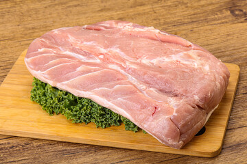 Raw pork loin for cooking