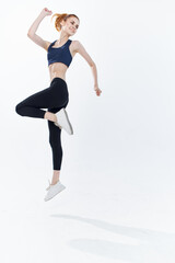 Fototapeta na wymiar active sports woman jumping workout fitness exercise