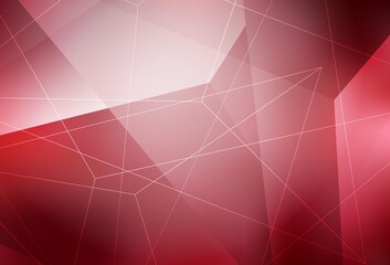 Light Red vector backdrop with lines, triangles.