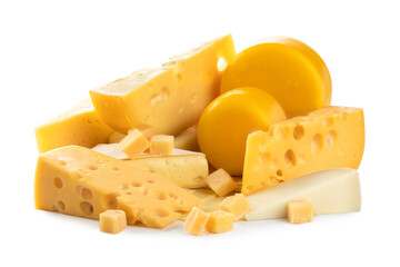 piece of cheese isolated on white background