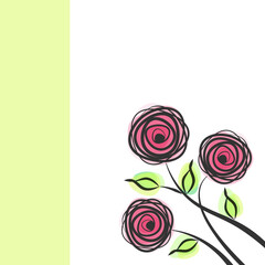 floral invitation template bouquet roses greeting card design