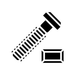 t-slot bolt glyph icon vector. t-slot bolt sign. isolated contour symbol black illustration