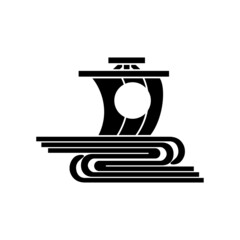 帆紋・水に帆（みずにほ）