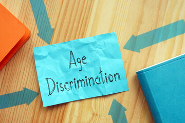 Age Discrimination is shown on the conceptual photo using the text