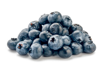 Group blueberries isolated on a white background