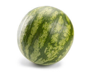 ripe single full watermelon berry isolated on white background