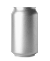 Can of soda on white background