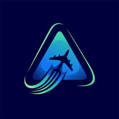 travel logo with triangle concept