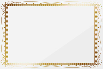 高級感のあるビンテージ背景　長方形　ホワイト＆ゴールド