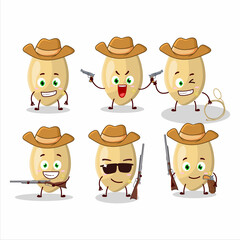 Cool cowboy pine nuts cartoon character with a cute hat