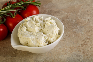 Soft cream cheese with herbs