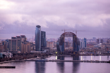 Baku city. Azerbaijan. View of the city from the upland park.