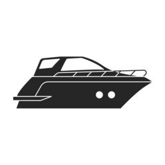 Sail yacht vector icon.Black vector icon isolated on white background sail yacht.