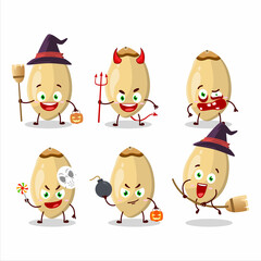 Halloween expression emoticons with cartoon character of pine nuts